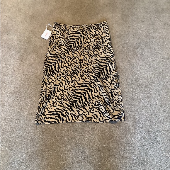 Good American Zebra Bias Midi Pencil Skirt Size 3/L - Picture 2 of 7